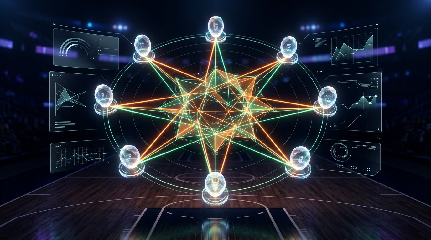 NBA Keep 4 Cut 4 Lineup Synergy Radar Chart Data Visualization